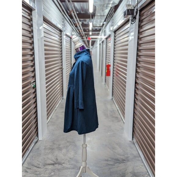 Du Jour Size Small Teal Blue Fit and Flare Retro Pin Up Style Coat - Picture 4 of 6